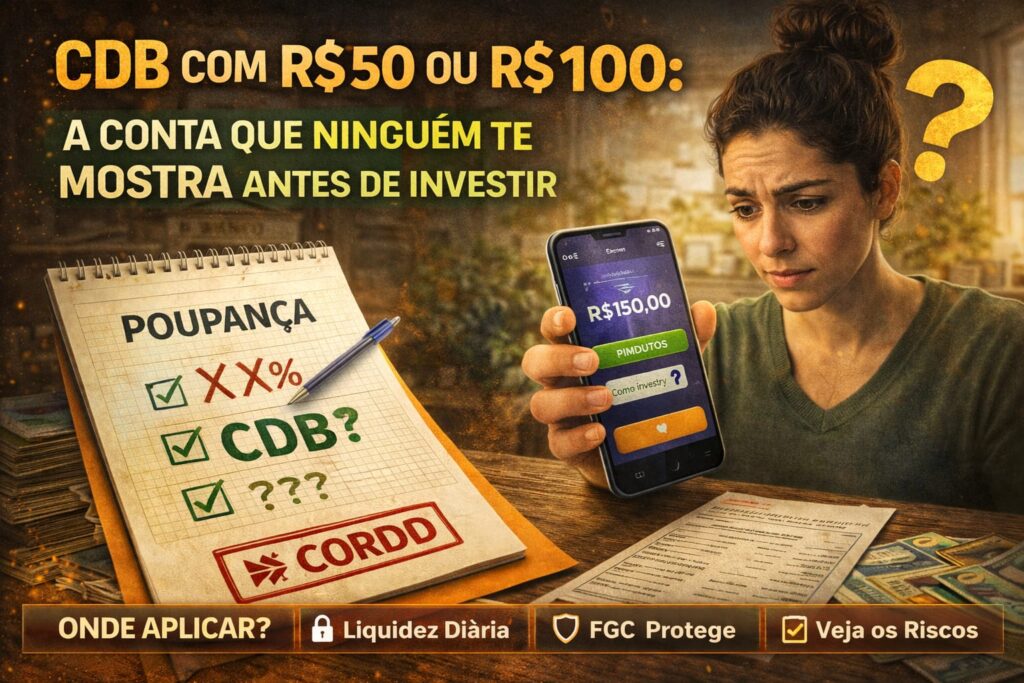 CDB a partir de R$ 50 reais: como investir com pouco dinheiro